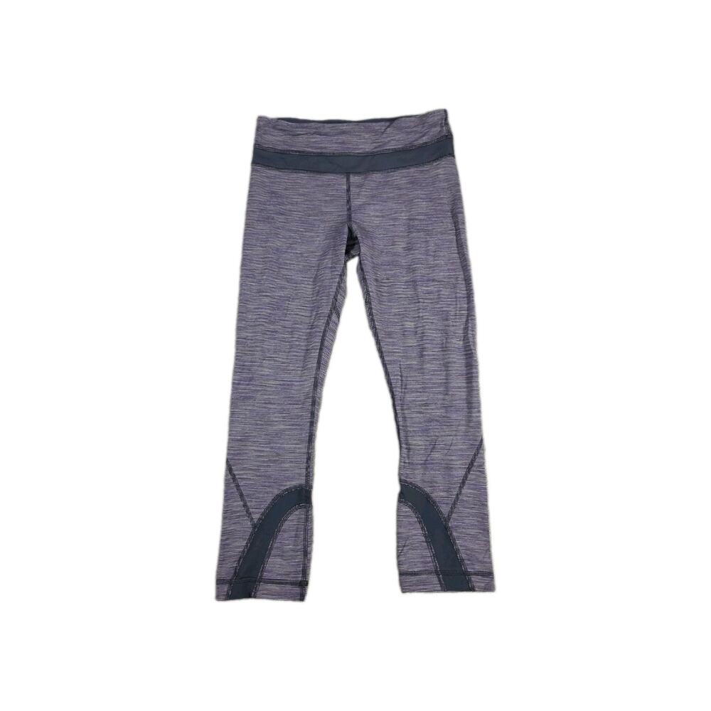 Lululemon Pants Womens 4 Purple Blue Wunder Train Crop Leggings Pocket Athletic